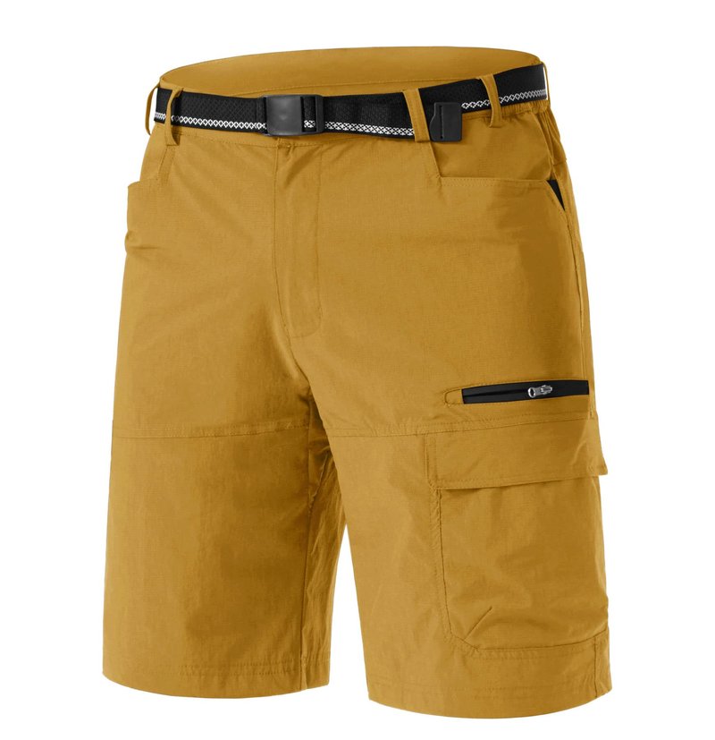 TACVASEN Men's Dress Golf Shorts Cargo Hiking Casual Shorts Lightweight Quick Dry Stretch Tactical Work Fishing with Pockets Turmeric 34