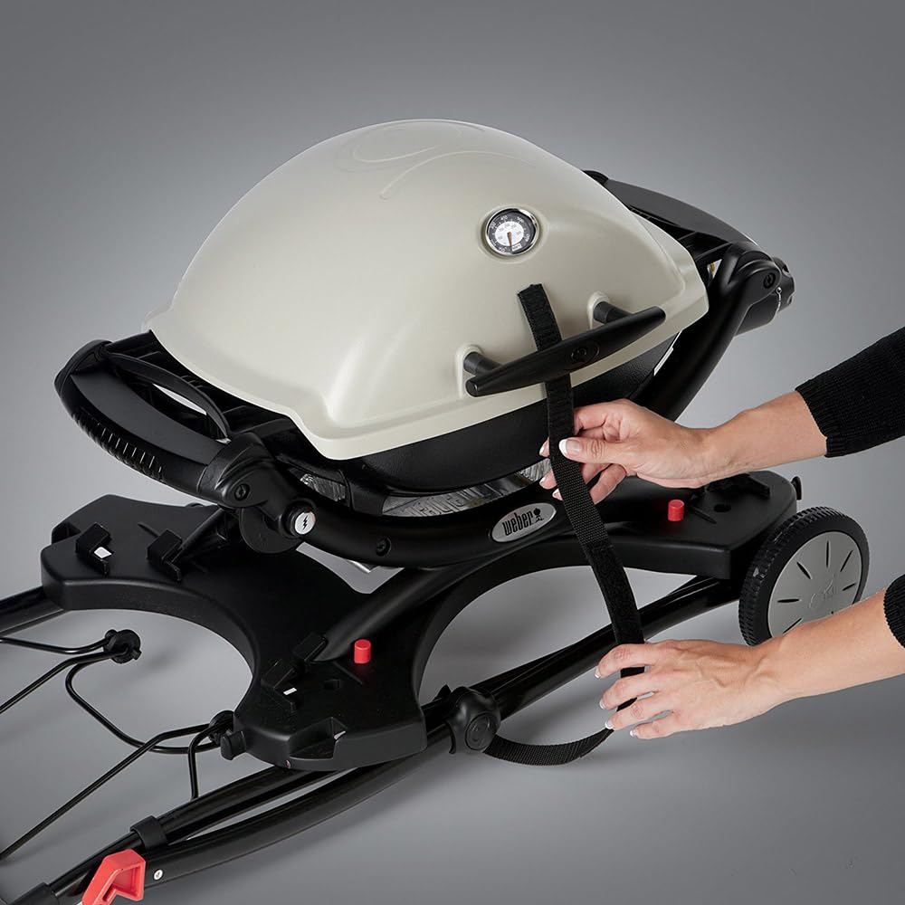Weber Portable Cart/For Q Series Gas Barbecues, Foldable Design with Wheels, Built-In Wire Transport Handle, 16.5 x 75.5 x 71.5 cm (Collapsed), 63.5 x 53.5 x 71.5 cm (Raised)
