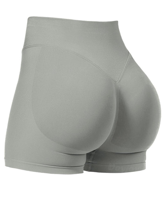 VOYJOY Women Workout Impact Shorts 2.5"/ 3.6"/ 4.5"/ 6" Scrunch Butt Lifting Gym Seamless Booty Biker Shorts Light Grey