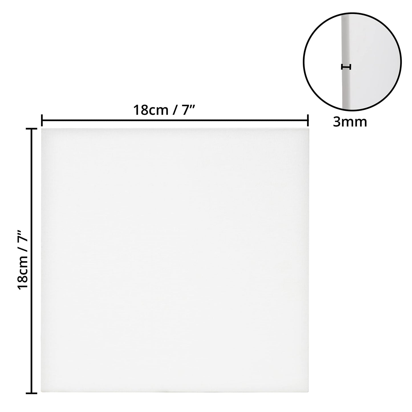 Belle Vous 24 Pack Blank Canvas - 18 x 18cm (7 x 7 inches) - Pre Stretched Canvas Panel Boards - Suitable for Acrylic and Oil Painting Also for Sketching and Drawing