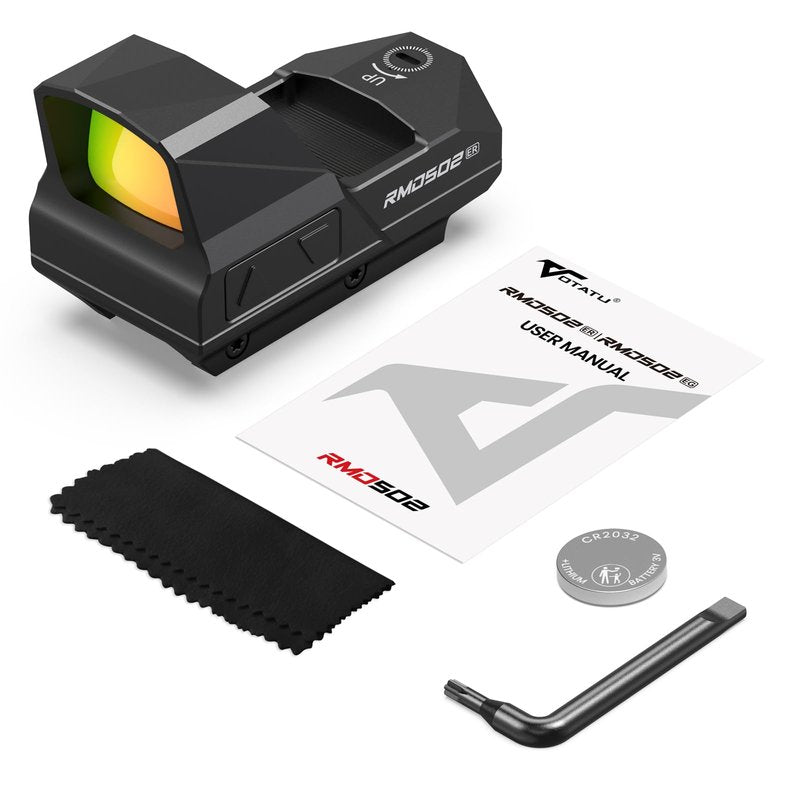 VOTATU RMD502-ER Red Dot Sight Shake Awake Reflex Sight 2 MOA Dot 68 MOA Circle 1x30mm Red Dot Scope with Picatinny Mount