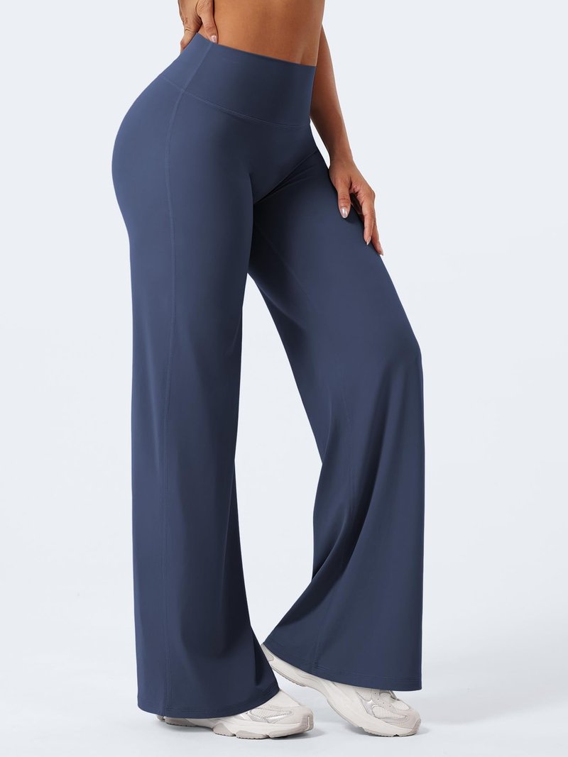 YEOREO Workout Leggings Womens No Front Seam Straight Leggings 31.5" High Waist Buttery Eddiy Gym Yoga Pants Navy Blue XL