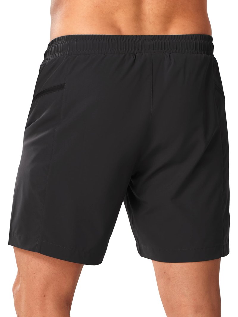 NORTHYARD 2 in 1 Men's Swim Trunks 7" Quick Dry Board Shorts with Compression Liner Swimsuit Bathing Beach Short with Pockets Black L