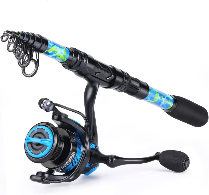 Telescopic Fishing Rod and Reel Combo - Carbon Fiber Travel Kit with 11+1 Bearings | Ideal for Bass, Trout, Catfish, Redfish