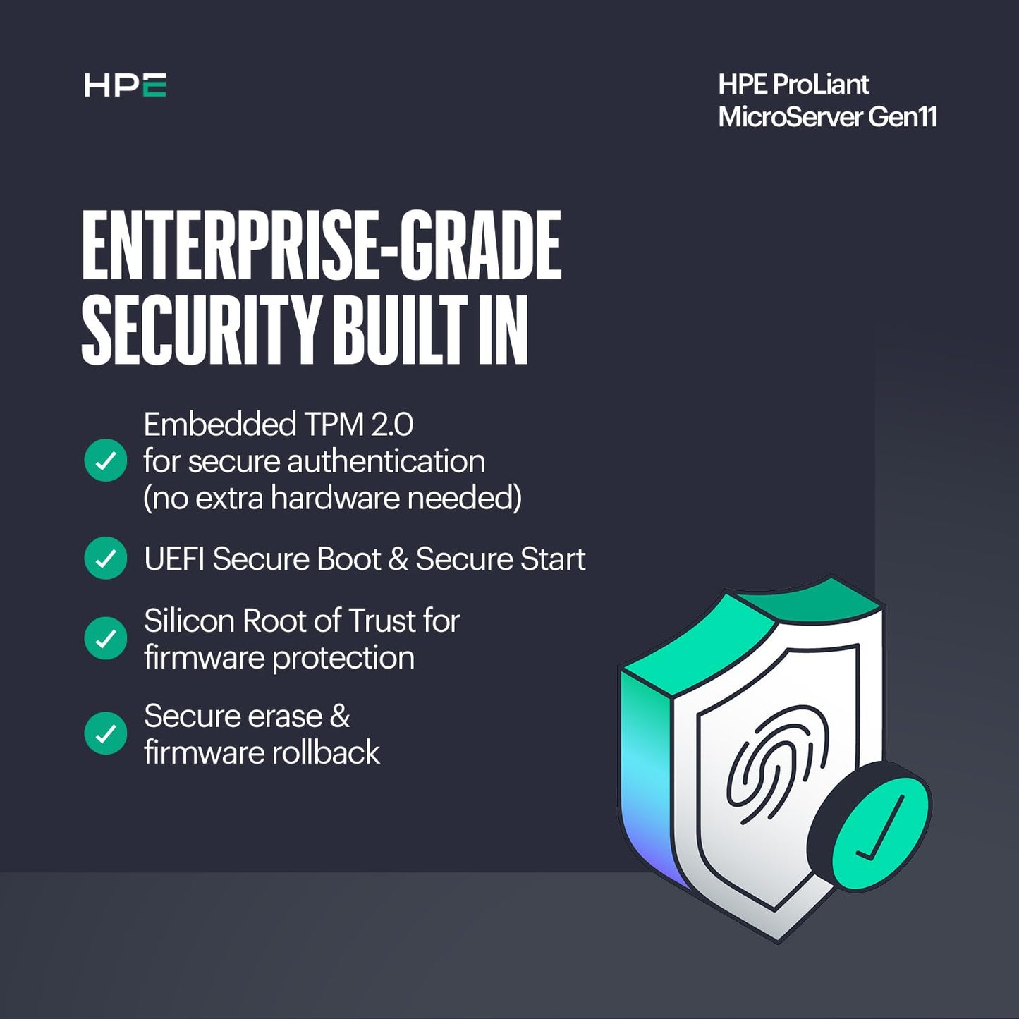 Hewlett Packard Enterprise ProLiant MicroServer Gen11 Tower Server, Intel Pentium Gold G7400 Processor, 16GB Memory, 1TB HDD Storage, External 180W US Power Supply (HPE Smart Choice P74439-005)