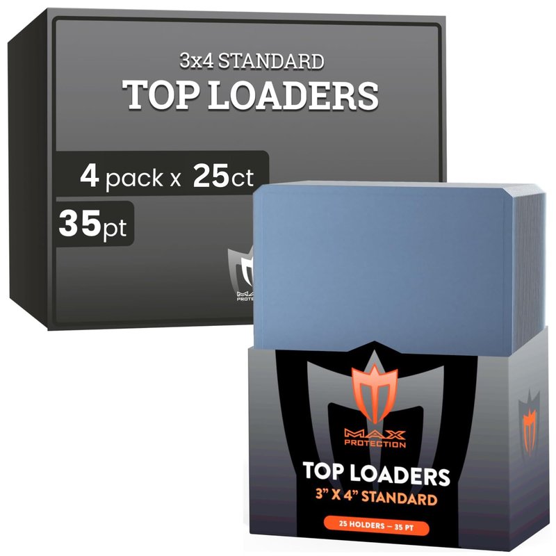 Max Protection 35pt Top Loaders for Cards - 200 Count - Premium 3x4 Inch Trading Card Toploaders - Protect Your Baseball and Sports Cards with These Clear Hard Plastic Sleeves Protectors