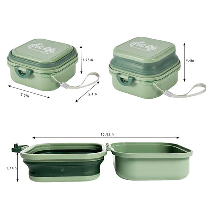 Collapsible Dog Bowls, Travel Water Bowl for Dogs, 2-in-1 Portable Food and Water Feeder - Travel Dog Bowls with Lid for Walking, Traveling, Camping and Hiking