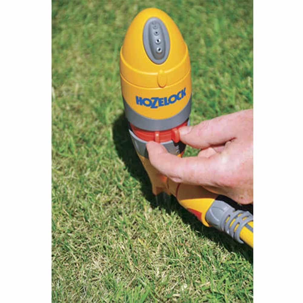 HOZELOCK - Sprinkler Rotating Plus 314 m² : Large-area Spray Sprinkler (ø 20m), Ultra Even Coverage thanks to Hydraulic Motor, 5 Jets, 360° Adjustable Watering Direction [2332P0000]