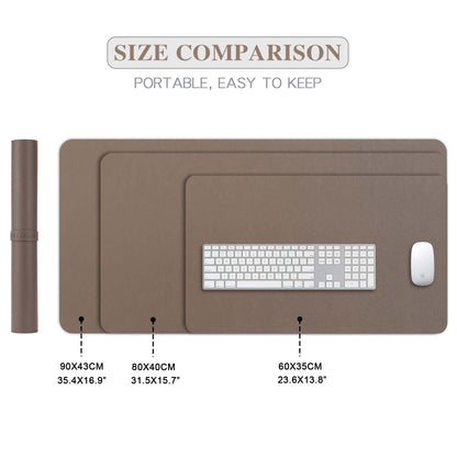 Desk Pad Large, DOBAOJIA Desk Mat, Laptop Mat, Writing Pad, Desk Blotter, Extended Mouse Mat, Large Mouse Pad for Office/Home, PU Leather Waterproof +Suede Non-Slip 31.5" X 15.7" (Mud)