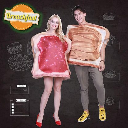 EraSpooky Couples Peanut Butter and Jelly Costume Halloween Party Funny Food Fancy Dress