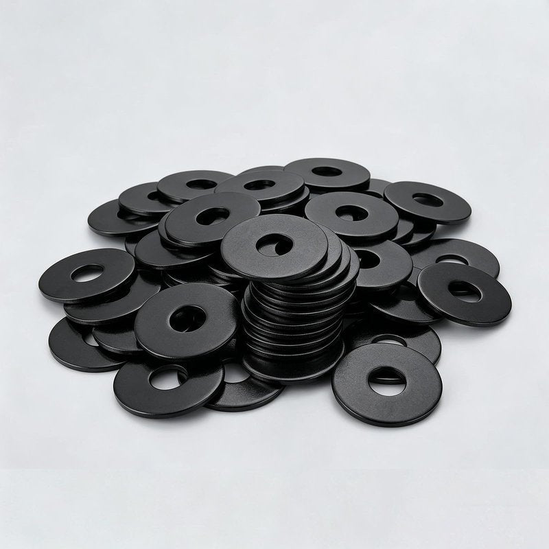 Bykonh #10 x 3/4" (80 PCS) Black Fender Washers, 304 Stainless Steel Flat Washers for Machinery & Automotive Repair