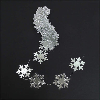 Cheerland Clearance Silver Snowflakes Decorations Garland for Winter Hanging Decoration Winter Wonderland Christmas Onederland Office Dorm Holiday Bridal Shower Ceiling Decor Xmas Backdrop Baby Shower