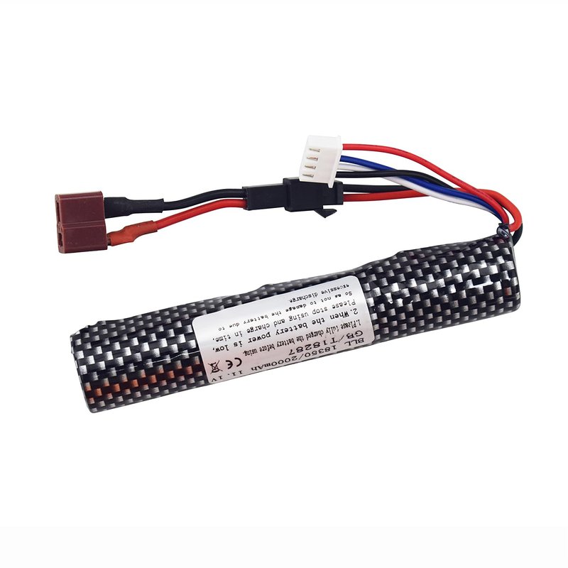 MOONZON 2PCS 3S 11.1V 2000mAh Li-ion Battery with SM-2P Plug Connector Whith Adapter and USB Charging Cable, Suitable for Airsoft Gel Water Droplet Blaster Air Gun Gel Ball Shock Wave Spare Battery