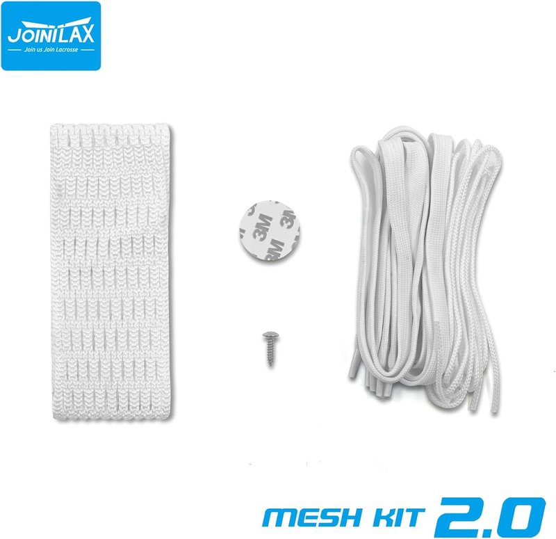 Lacrosse 2.0 Semi-Soft Complete Kit | Premium Lacrosse Mesh & Strings - White