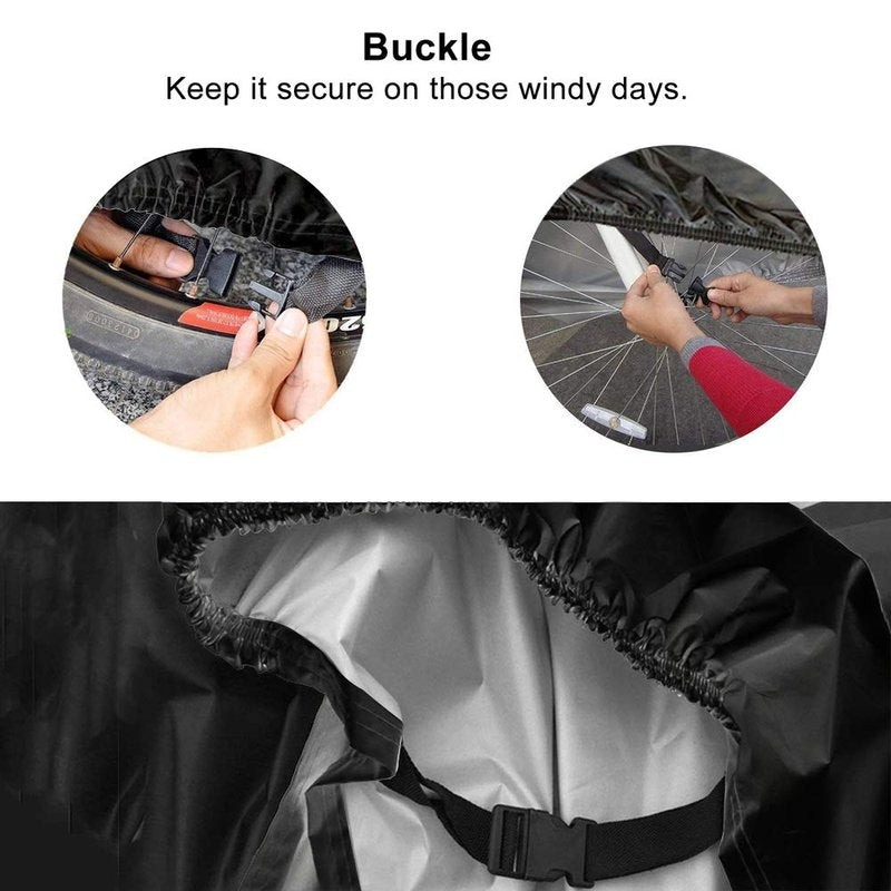 Bike Cover, Waterproof Outdoor Bicycle Cover with Lock Hole for Mountain Road Bikes