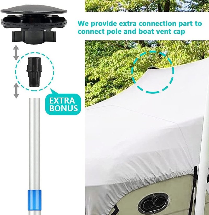 Boat Cover Support Pole - Adjustable Aluminum Telescoping Design | Prevents Water Sagging