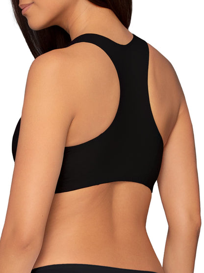 Fruit of the Loom Women's Built Up Tank Style Sports Bra Fashion Colors, Red Hot With Black/White/Black, 36