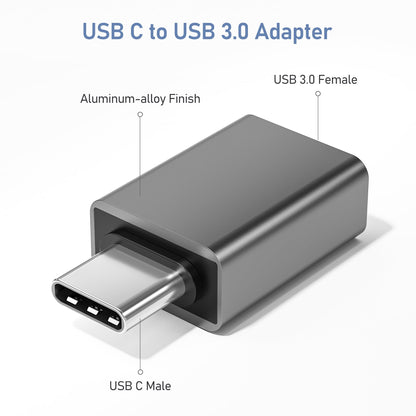 Basesailor USB C to USB Adapter 3Pack,USBC Male to A Female 3.0 OTG MacBook Pro/Air Adapter,Type C Thunderbolt 4 3 Converter for Apple iPhone 17 16 15,Mac,iPad,Microsoft Surface,Samsung Galaxy S25 S24