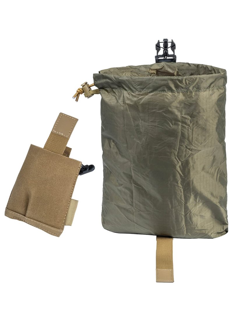 OneTigris Dump Pouch - Tactical Belt Mounted MOLLE Dump Pouch, Roll Up Foldable Magazine Mag Pouch, Quick-Release Utility Waist Bag, Coyote Brown