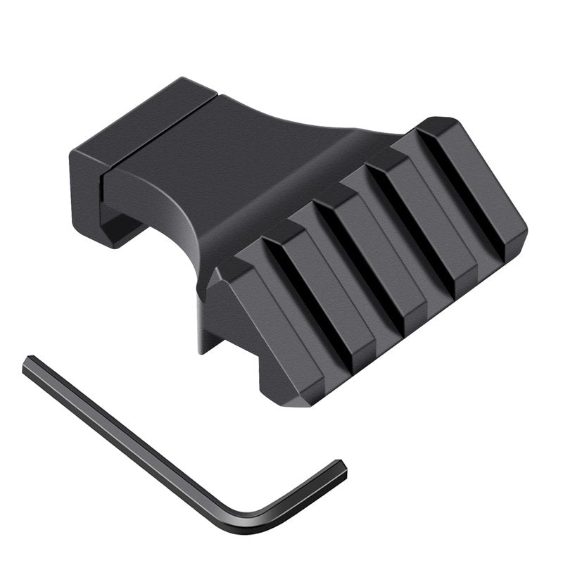 LONSEL 45° Picatinny Offset Rail Mount, 3 4 5 Slots 45 Degree Offset Picatinny Rail Mounts Aluminum Low Profile Adapter for Flashlight Laser Sight Optics (4 Slot - 1 Pack)