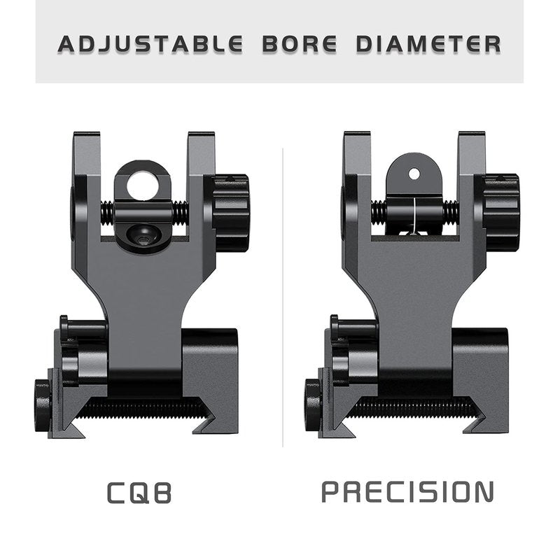 Marmot Flip Up Sight Full Metal Iron Sight & Fiber Flip Up Sights CQB & Precise Mode Gun Sights Rifle Sights