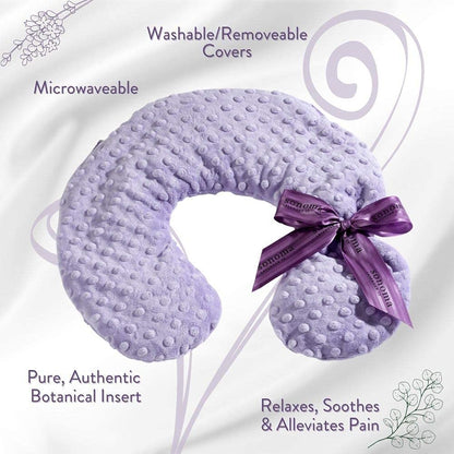 Sonoma Lavender Luxury Eucalyptus/Lavender Heatable/Chillable Neck Pillow, Microwaveable for Neck and Shoulders with Removable Washable Covers, Great for Relaxation and Pain Relief (Green Dot)