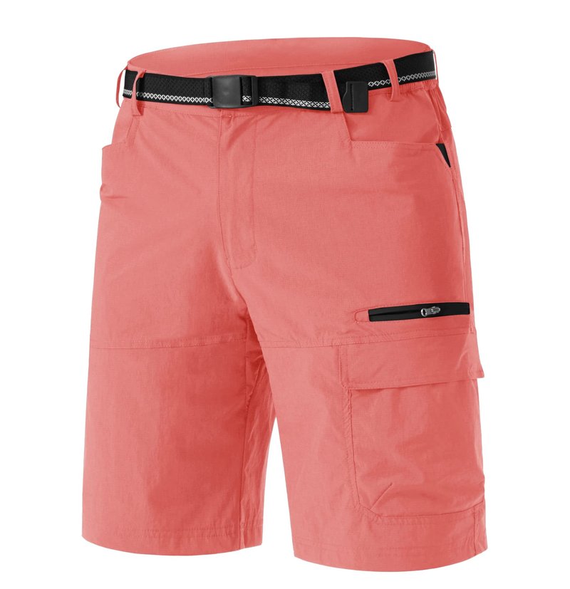 TACVASEN Mens Cargo Shorts Outdoor Lightweight Quick Dry Casual Golf Summer Hiking Dress Work Shorts Fishing Elastic Waist Pink 38