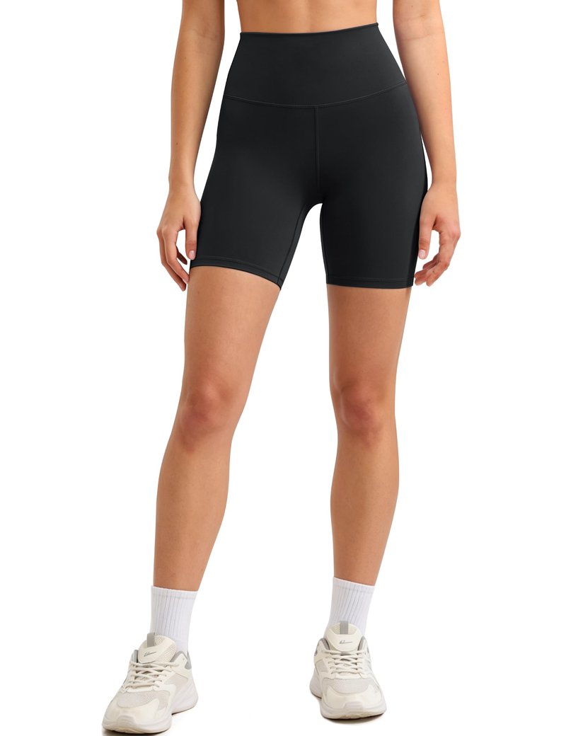 BAYDI Clouduxi Biker Shorts for Women 6" - High Waisted Soft Stretch Workout Yoga Gym Running Athletic Shorts Black