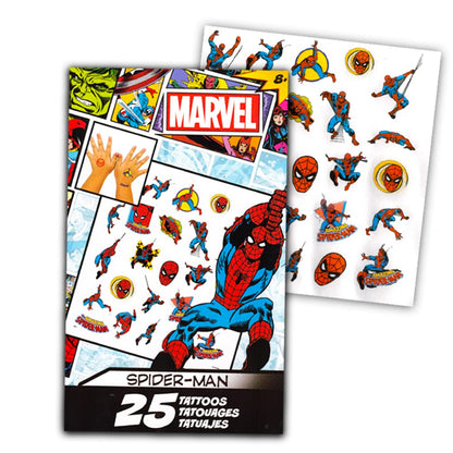 Marvel Spiderman Ultimate Coloring Book Set -- 3 Spiderman Activity Books with Spiderman Tattoos