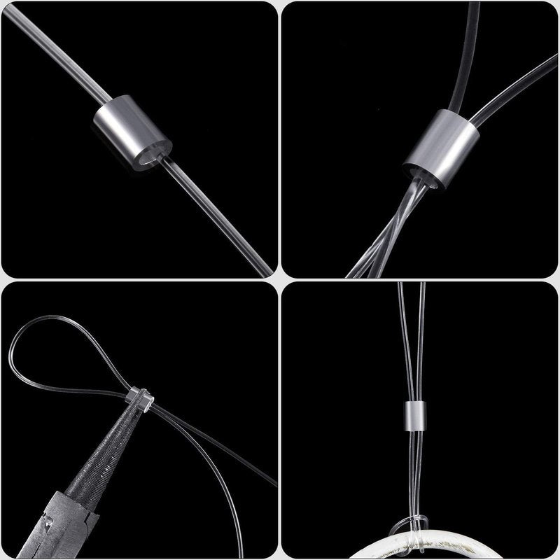 Strong Clear Nylon Wire Invisible Hanging Wire for Hanging Craft Christmas Decor and 50 Loop Sleeve (109 Yd.)