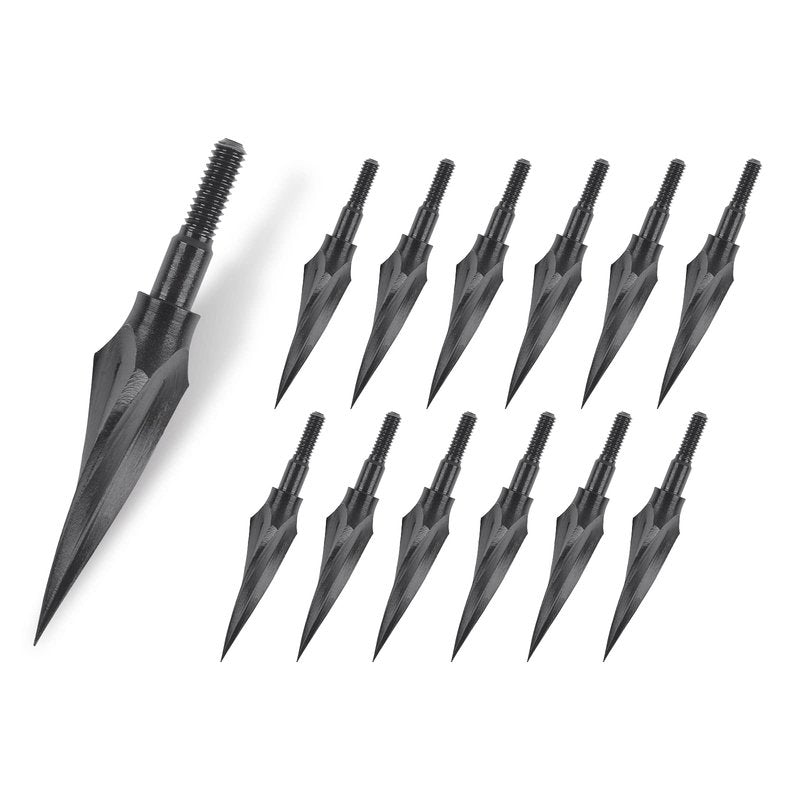 12 Pack Hunting Broadheads 100/120/125/150 Grain Traditional Archery Arrow Tips for Compound Recurve Bow Crossbow Shooting Black