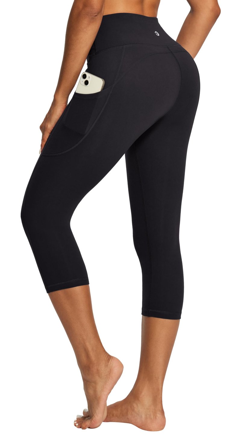 IUGA Capri Leggings for Women with Pockets High Waisted Tummy Control Compression Yoga Pants Workout Gym Capris