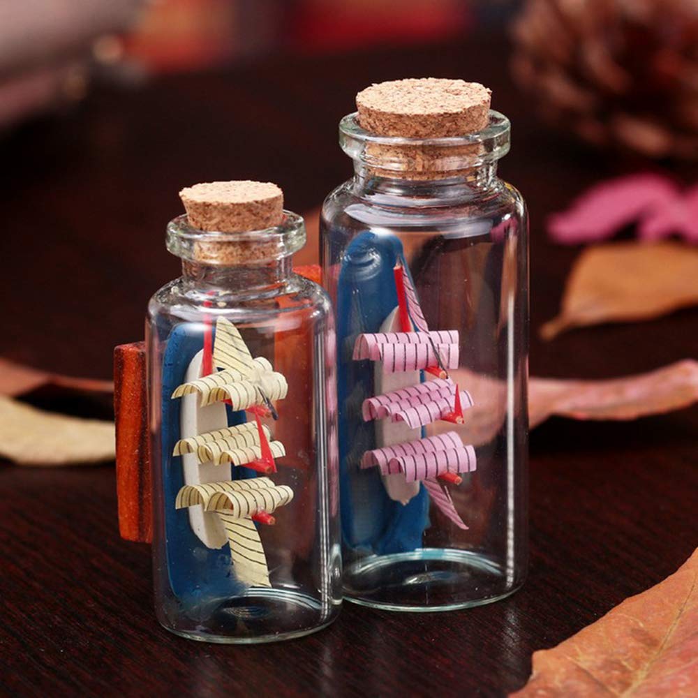 Danmu 30ml 1.18" x 2.75" Potion Bottles,Mini Glass Bottles,Small Glass Jars for Wedding Favors,Halloween Decorations,Baby Shower,Party Favors(12Pcs)