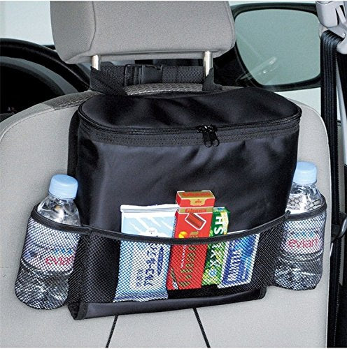 KAFEEK Car Seat Organizer/Auto Seat Back Organizer/Multi-Pocket Travel Insulated Drinks Holder Cooler/Storage Bag Cool Wrap Bottle Bag with Mesh Pockets(Heat-Preservation)