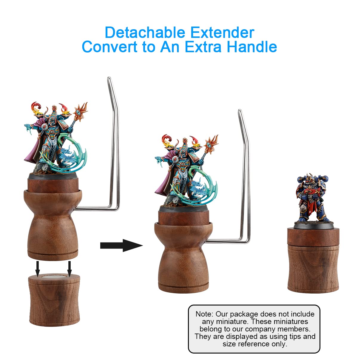 Jucoci Painting Handle for Miniautres Paint Handle Compatible with Warhammer, DND, Scale Model, Fantasy Figurines (2-in-1 Version)