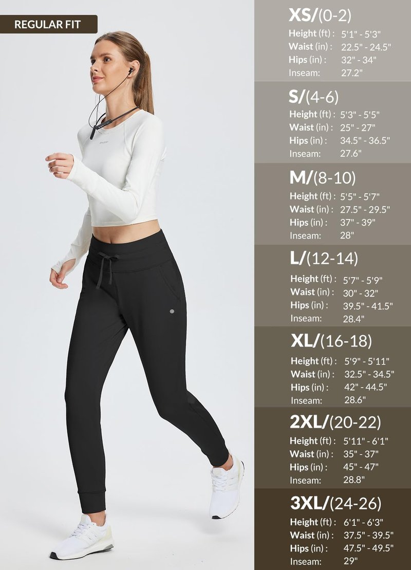 baleaf Women's Fleece Lined Pants Water Resistant Winter Thermal Warm High Waisted Joggers Sweatpants Hiking Running Leggings Black M