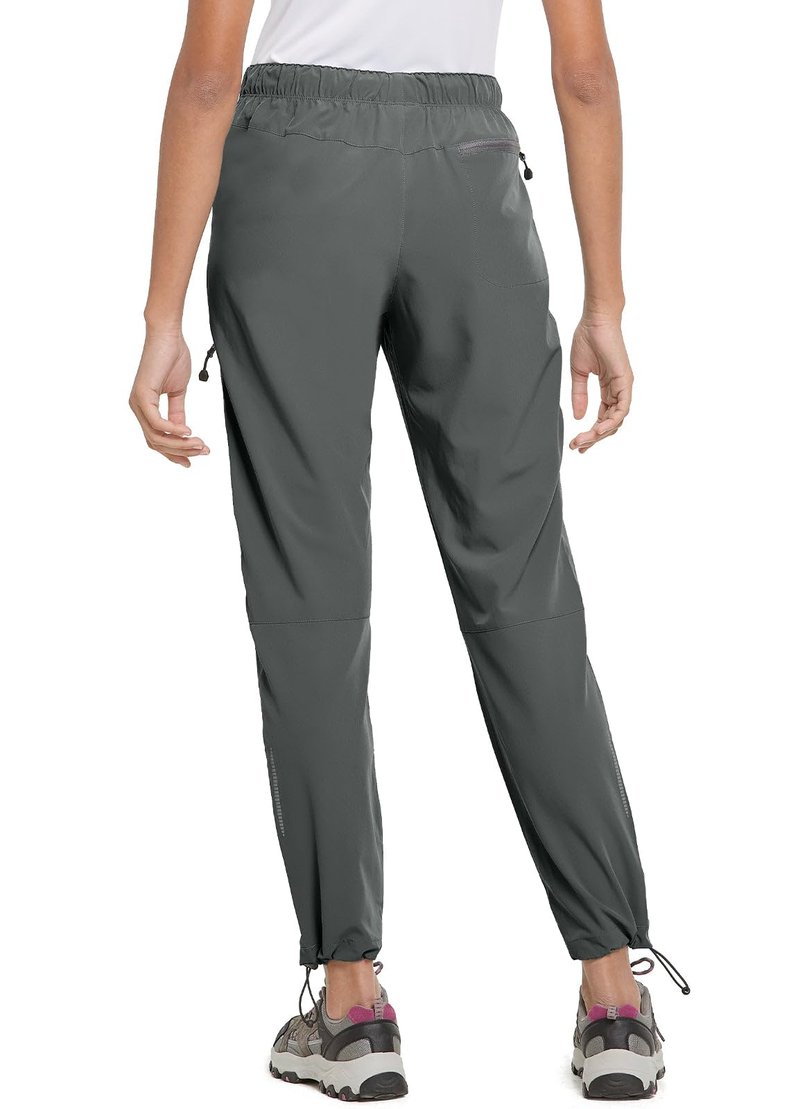 baleaf Women's Hiking Pants Quick Dry Water Resistant Lightweight Joggers Pant for All Seasons Elastic Waist Steel Gray Size XL