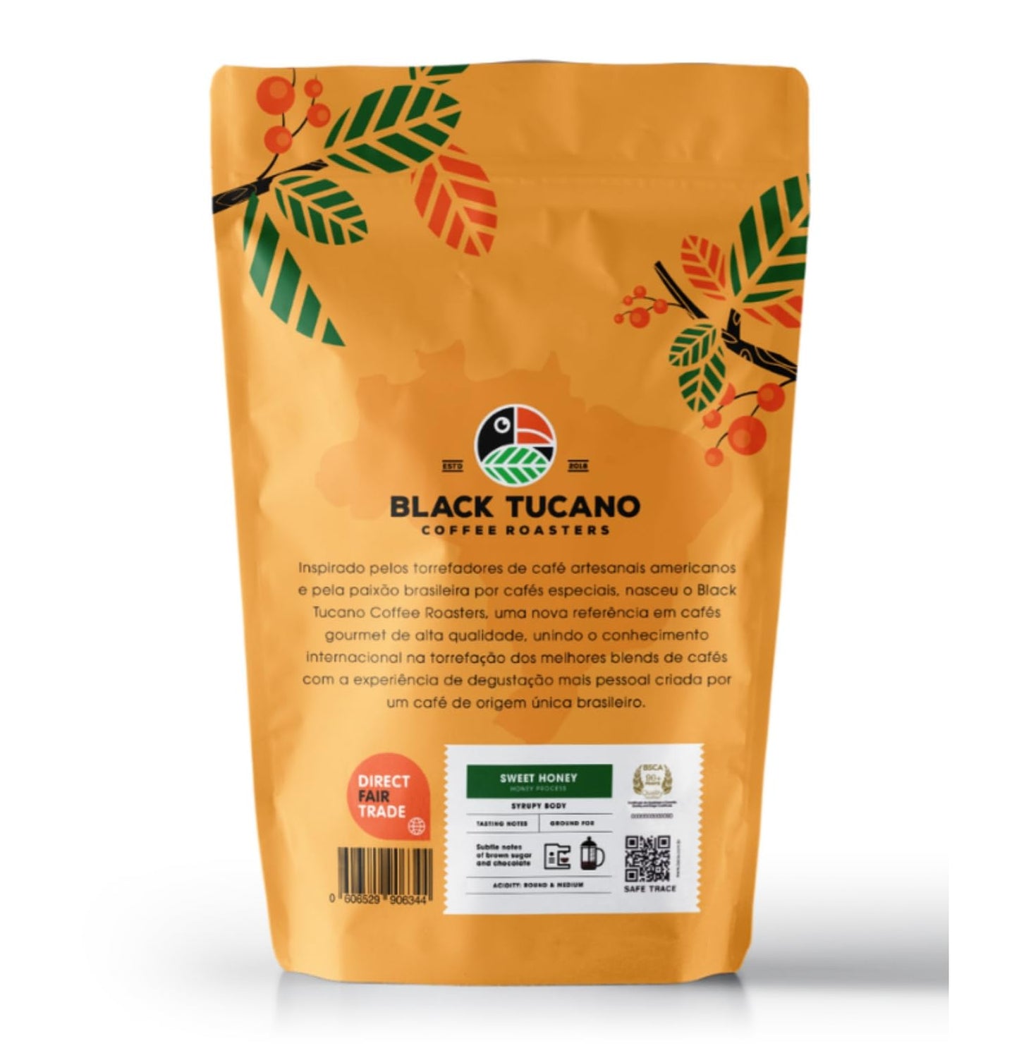 Black Tucano Specialty Coffee - Brazilian Ground Medium Roast - Honey Coffee Ground - 8.8 Ounces 250 Gr
