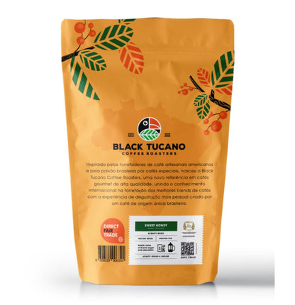 Black Tucano Specialty Coffee - Brazilian Ground Medium Roast - Honey Coffee Ground - 8.8 Ounces 250 Gr