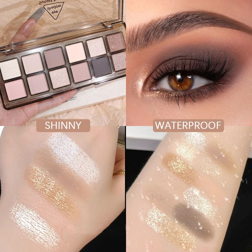 AMY'S DIARY 12-Color Nude Eyeshadow Palette for Versatile Day-to-Night Looks – Blendable, Long-Lasting, and Highly Pigmented. Elevate Your Eye Makeup – Unleash Your Unique Style (20)