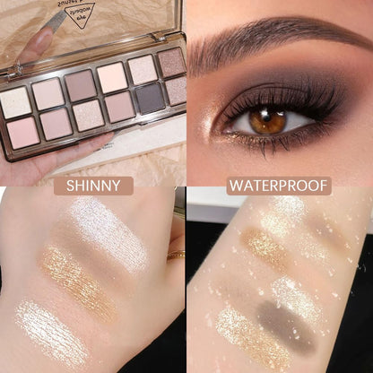 AMY'S DIARY 12-Color Nude Eyeshadow Palette for Versatile Day-to-Night Looks – Blendable, Long-Lasting, and Highly Pigmented. Elevate Your Eye Makeup – Unleash Your Unique Style (20)