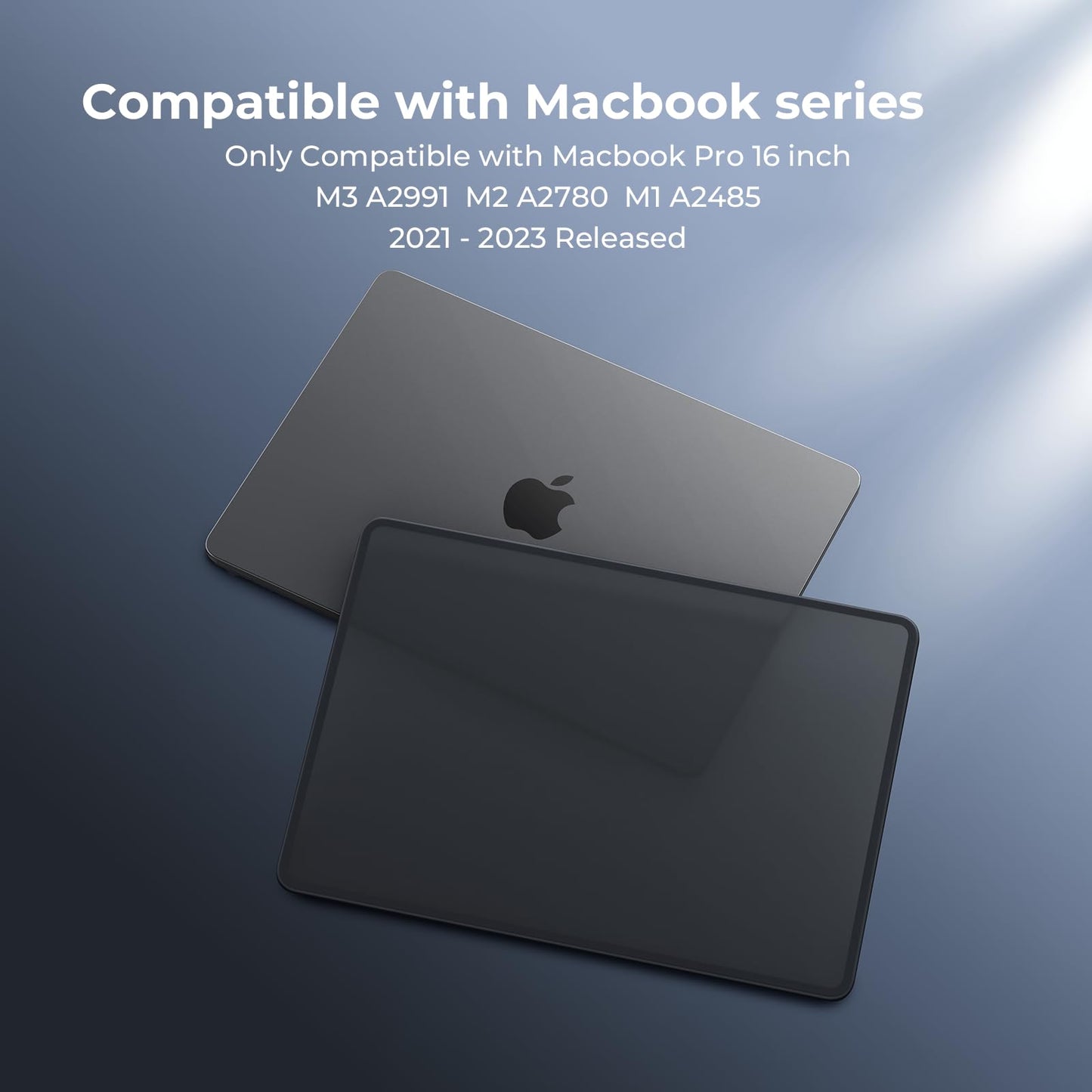 BlueSwan Case compatible for 2021-2024 MacBook Pro 16 inch M4 A3403 A3186 M3 A2991 M2 A2780 M1 A2485 Pro/Max with Touch ID, TPU Frame + Ultra-thin PC Matte Protective Cover, Frosted Black