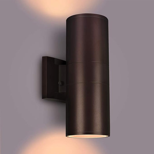 Outdoor Wall Lights Dusk to Dawn Exterior Lighting Fixtures, ETL Listed Cylinder Up Down Outdoor Porch Light,Modern Outdoor Sconce Lights for House Garage Patio,Bulbs Included