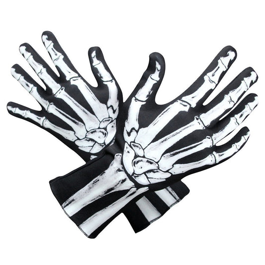 Amosfun Halloween Skeleton Gloves Full Finger Skeleton Gloves Unisex Halloween Party Cosplay Costume Accessory 11.8 x 4 Inch