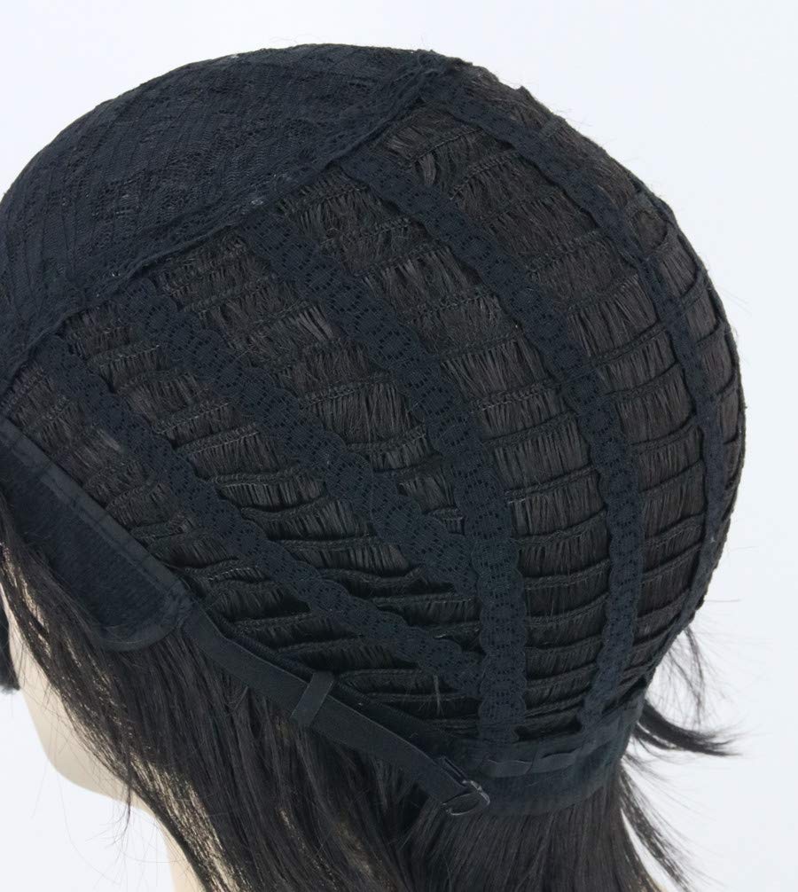 Topcosplay Men's Wigs Black Short Wavy Shaggy Style Layered Cosplay Halloween Costumes Male 70s Disco Hippie Wig