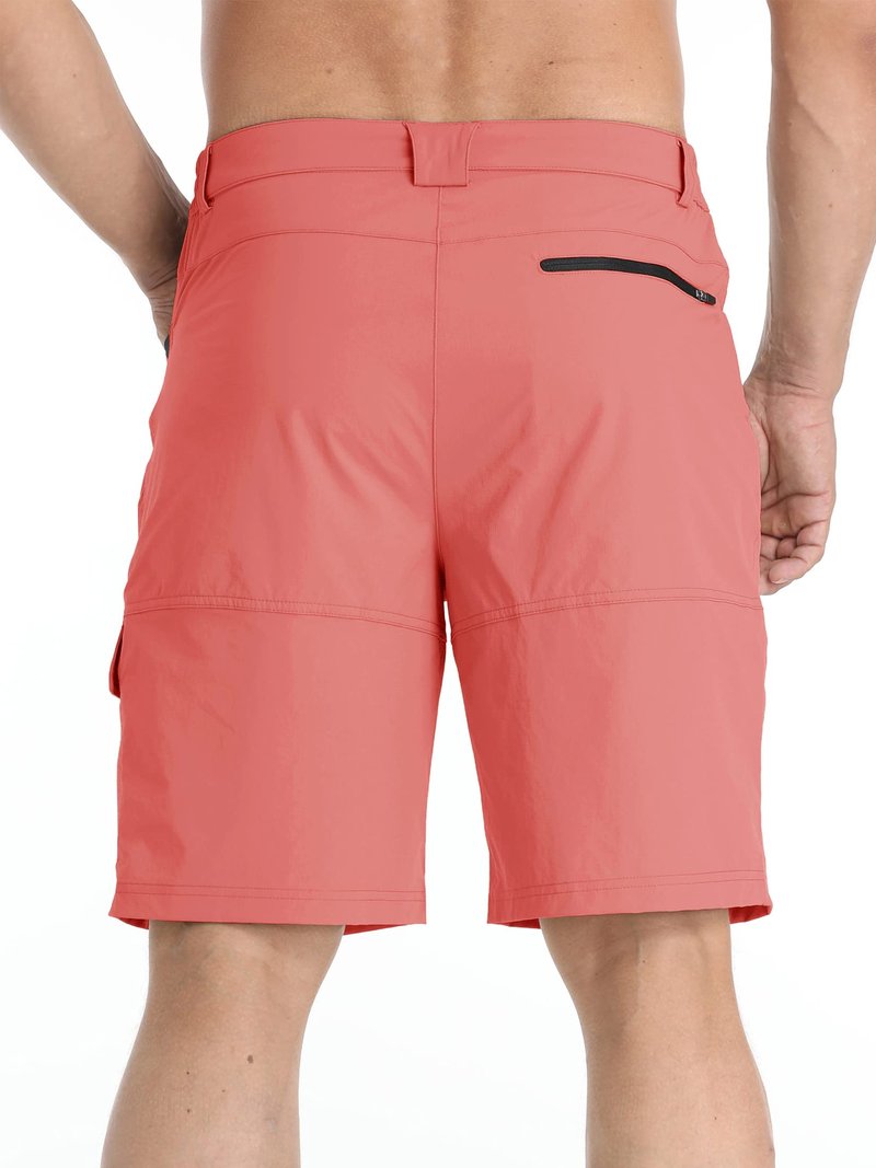 TACVASEN Mens Cargo Shorts Outdoor Lightweight Quick Dry Casual Golf Summer Hiking Dress Work Shorts Fishing Elastic Waist Pink 30