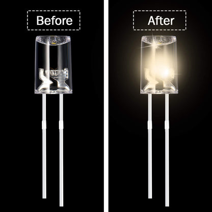 Mudder 180 Pcs Christmas LED 5mm String Light Mini Replacement Bulb Energy Efficient LED Halloween Wire Light Connectable Home Decor for Festival Patio Garden Valentine Wedding Holiday (Warm White)