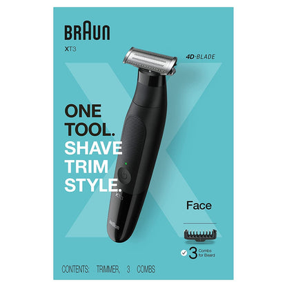 Braun Series XT3 - Beard Trimmer, Shaver, Electric Razor for Men, Manscaping Kit, Durable Blade, XT3000