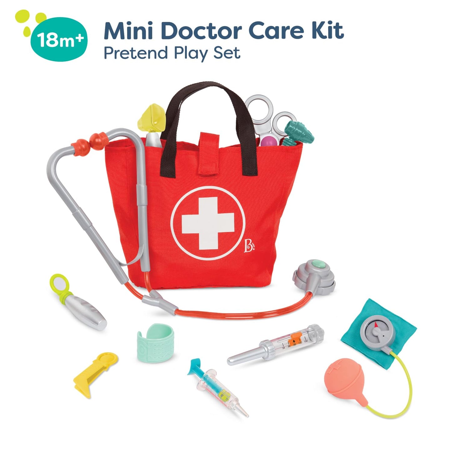 B. toys – Mini Doctor Care Kit with Realistic Tools for Toddlers & Kids – Educational Toys for Role Play & Imaginative Play – Includes Medical Bag & Accessories – 18+ months