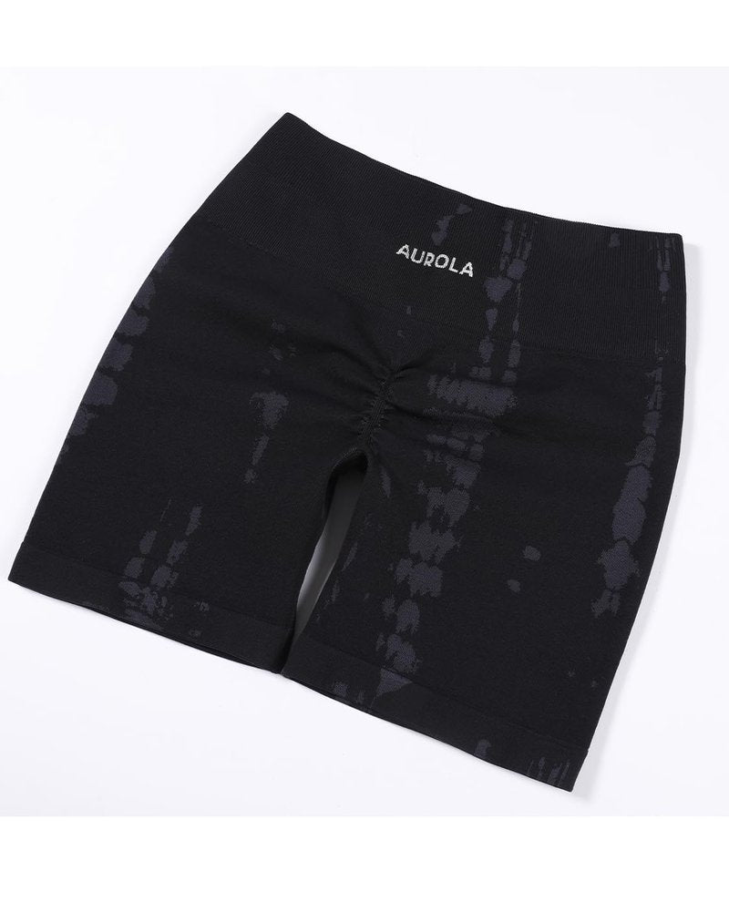 AUROLA Zebra Women Seamless Scrunch Workout Shorts High Waisted Gym Yoga Short,Dark Grey,S